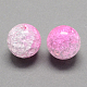 Two Tone Transparent Crackle Acrylic Beads CACR-R009-14mm-06-1