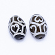 Dzi-Perlen im tibetischen Stil mit Lotusmuster TDZI-P011-02-I-2