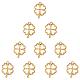 Creatplanet 1 scatola di pendenti in lega stile opaco ciondoli pendenti ciondoli a forma di trifoglio pendenti placcati oro reale per la creazione di gioielli 25x17.5x2mm PALLOY-SC0001-14MG-1
