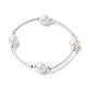 Bracelet extensible en perles de verre et hématite synthétique et tube de laiton pour femme BJEW-JB09264-1