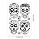 GLOBLELAND Halloween Background Clear Stamps Skull Skeleton Flowers Silicone Clear Stamp Seals for Cards Making DIY Scrapbooking Photo Journal Album Decoration DIY-WH0167-56-911-6