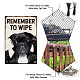 Superdant lustiges Hunde-Toilette-Metall-Blechschild „Remember To Wipe Bathroom“ AJEW-WH0189-213-4