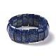 Bracelet extensible en perles rectangle de lapis-lazuli naturel BJEW-P270-02-2