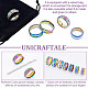 UNICRAFTALE 14pcs Rainbow Blank Core Ring Size 6-12 Stainless Steel Grooved Ring with Velvet Pouches Round Empty Ring for Inlay Ring Jewelry Wedding Band Making RJEW-UN0002-34-5