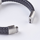 Bracelets de cordon en cuir tressé pour hommes BJEW-P194-14B-3
