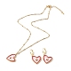 304 Stainless Steel Enamel Stud Earrings & Pendant Necklaces Jewelry Sets SJEW-JS01196-03-1