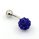 316L Stainless Steel Polymer Clay Rhinestone Belly Rings AJEW-P005-01-2