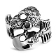 Steam Punk Style 316L Surgical Stainless Steel Skull Finger Rings SKUL-PW0005-07D-1