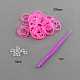 Fluorescent Neon Color Rubber Loom Bands Refills with Accessories X-DIY-R006-04-2