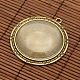 Supports pendentif en alliage vintage style tibétain et de cabochons de verre transparent rondes plates DIY-X0227-AB-NF-3