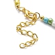 Fleur de coquille naturelle avec mauvais œil et perles de verre collier bracelet extensible SJEW-JS01248-14
