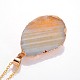 Простой дизайн латунные естественно агат кулон ожерелье NJEW-JN01134-4