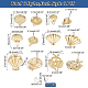 Ph pandahall 36 pièce de boucle d'oreille dorée en forme de coquille PALLOY-PH0002-16-2