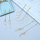 Sunnyclue 1 boîte bricolage 10 paires de boucles d'oreilles géométriques carrées creuses faisant un kit de démarrage classique pendante longue chaîne à pompon avec crochets de boucle d'oreille fabrication de bijoux fournitures artisanales pour débutants DIY-SC0002-26-5