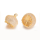 3D Crown Brass Micro Pave Cubic Zirconia Pendants KK-L134-16G-1