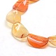 Oval Natural Red Agate Beads Strands G-P063-33-3