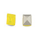 K9ガラスラインストーンカボション  尖ったバック＆バックメッキ  多面カット  長方形  黄水晶  8x6x3mm MRMJ-N029-18-01-1