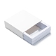 正方形の透明なpe薄膜サスペンションジュエリーディスプレイスタンド  紙外箱付き  リングネックレスブレスレットイヤリング収納用  ホワイト  7x7x2cm CON-D009-02A-01-2