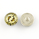 真鍮のガラスジーンズボタン  スナップボタン  星座/干支はチャンクボタンに署名します  ランダムな混合星座  18x10mm  ノブ：5mm GLAA-S051-M-2