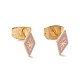 Enamel Rhombus with Star Stud Earrings with 316L Surgical Stainless Steel Pins EJEW-P204-02G-01-1