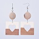 Resin & Wood Dangle Earrings EJEW-JE03025-01-2