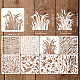 FINGERINSPIRE 12 Pcs Camo Print Stencils 30x30cm Camouflage Stencil Plastic Camo Grass Reed Bark Tiger Stripe Pattern Stencil Reusable Animal Print Stencil for DIY Furniture Wall Floor Decor DIY-WH0172-941-2