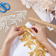 SUPERFINDINGS 2 Pairs 2 Colors Bamboo Leaves Applique Patches Sequin Sew on Applique Polyester Clothing Repair Decoration Golden Silver Patch for DIY Craft Costume Accessories PATC-FH0001-06-3