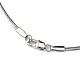 バレンタインデー304のステンレス鋼のネックレス上の彼氏へのプレゼント  ヘリンボーンチェーンネックレス  カニカン付き  ステンレス鋼色  17.7インチ（45cm） X-NJEW-H411-53-3