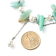 Collier de perles d'amazonite naturelle et de perles de coquillages pour fille femmes NJEW-TA00010-6