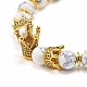 Pierre de lave naturelle galvanisée et perles de howlite synthétiques ensemble de bracelets extensibles pour fille femmes BJEW-JB06924-9