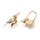 Brass Earring Hooks KK-R058-147G-2