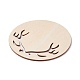 Cabochons ronds plats en bois avec mois WOOD-XCP0001-44-3