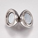 304 Stainless Steel Magnetic Clasps with Loops STAS-G173-05P-10mm-3