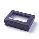 矩形バレンタインデーパッケージ厚紙のアクセサリーセットのボックスを表示します  ネックレス用  ピアスと指輪  ブラック  9x6.5x2.8cm X-CBOX-S001-90x65mm-02-1