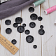 GORGECRAFT 1 Box 40Pcs 4 Sizes Hollow Flower Wood Buttons 2-Holes Flatback Round Wooden Buttons Vintage Black Replacement Buttons for DIY Sewing Crafts Clothes Accessories Hat Knitting Decorations FIND-GF0004-85A-4