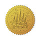 自己接着金箔エンボスステッカー  メダル装飾ステッカー  城  5x5cm DIY-WH0211-380-1
