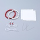 Feng Shui Natur Howlite & Kunstrasen Korallen Perlen Stretch Armbänder BJEW-JB05022-04-4
