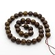Faceted Natural Bronzite Round Bead Strands G-M272-07-8mm-2