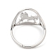304 Stainless Steel Horse Adjustable Ring for Women RJEW-M149-21P-2