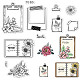 CRASPIRE Silicone Clear Stamps Vintage Flower Frame Sunflower Clear Stamps Scrapbooking Rubber Stamps for Card Making Decoration DIY Scrapbooking Embossing Album Decor Craft DIY-WH0167-56-1082-1