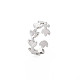 304 кольцо-манжета с цветком из нержавеющей стали для женщин RJEW-S405-197P-3