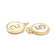 Brass Micro Pave Clear Cubic Zirconia Charms ZIRC-J040-44G-05-3