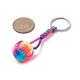 Нейлоновый плетеный мяч с деревянными круглыми брелками KEYC-JKC00480-3