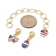 10 Uds. Elemento de bandera de EE. UU. manzana/estrella/lazo aleación esmalte tejer fila contador cadenas y kits de marcadores de puntada de bloqueo HJEW-JM01337-2