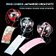 Benecreat 3 шт. японские колокольчики розовая вишня / красный / синий стеклянные ветряные колокольчики подвески ручной работы для подарка на день рождения и домашнего декора HJEW-BC0001-01A-4