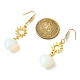 2 Pair 2 Style Opalite Heart Dangle Earrings EJEW-JE05463-3