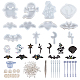 Olycraft 12pcs halloween thema silikonformen harz schmuck gussform kit mit werkzeugen insgesamt 153pcs für epoxidharz schmuckherstellung und kunstprojekte DIY-OC0001-10-1