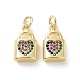 Brass Micro Pave Colorful Cubic Zirconia Charms KK-E068-VF139-2