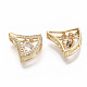 Brass Micro Pave Clear Cubic Zirconia Charms ZIRC-T011-18G-NF-3