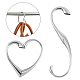 SUPERFINDINGS 2pcs Zinc Alloy Purse Hook Foldable Heart Folding Handbag Table Hangers Platiunm Bag Hanger Collection 70x63mm Desk Hooks for Purse FIND-FH0005-27-1